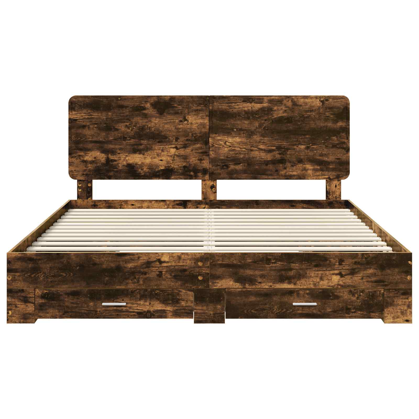 vidaXL Ramka łóżka Dąb wędzony 200 x 200 cm Materiał drewnopochodny