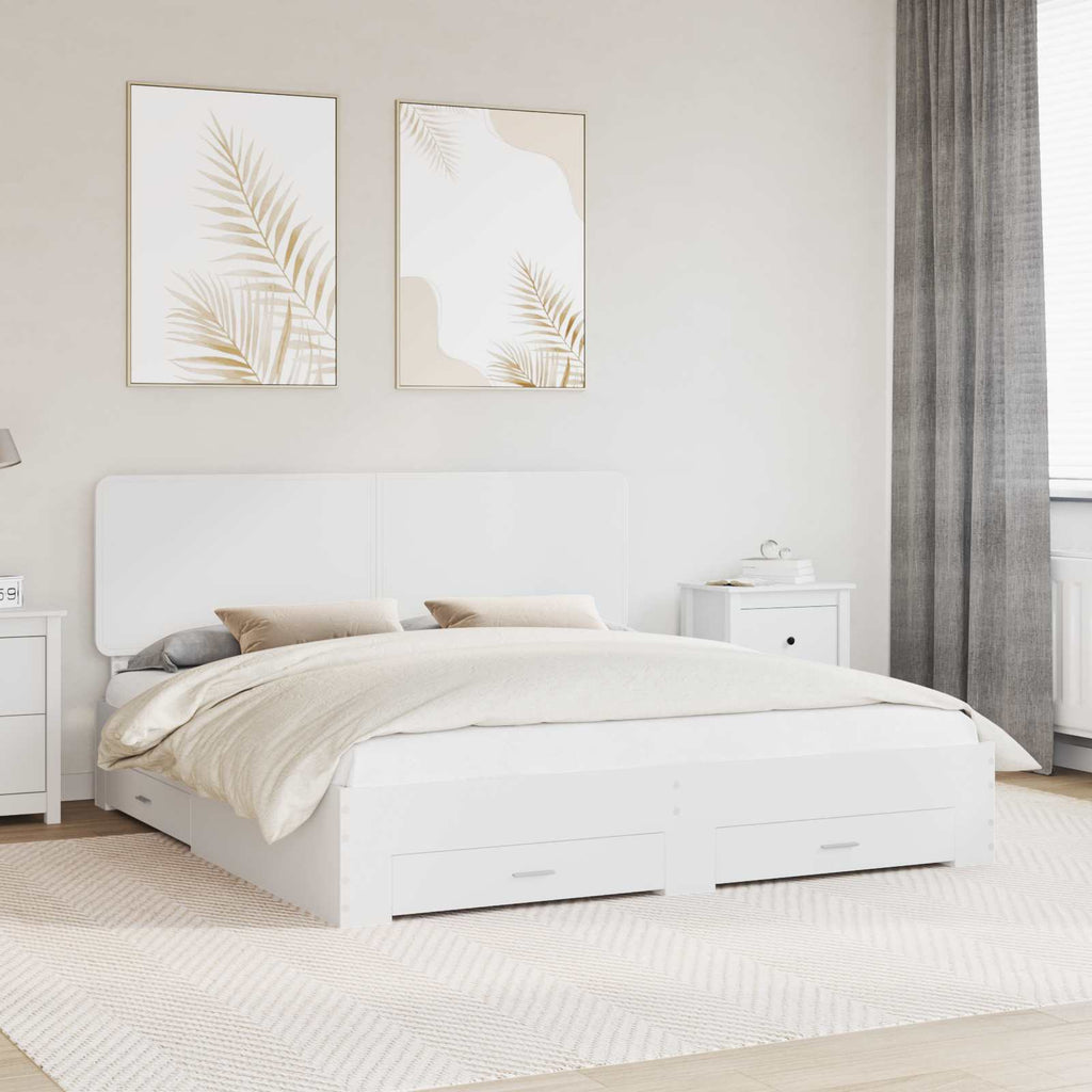 vidaXL Ramka łóżka Biały 180 x 200 cm Materiał drewnopochodny