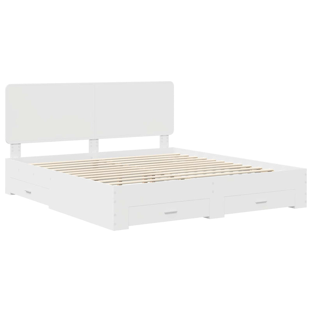 vidaXL Ramka łóżka Biały 180 x 200 cm Materiał drewnopochodny
