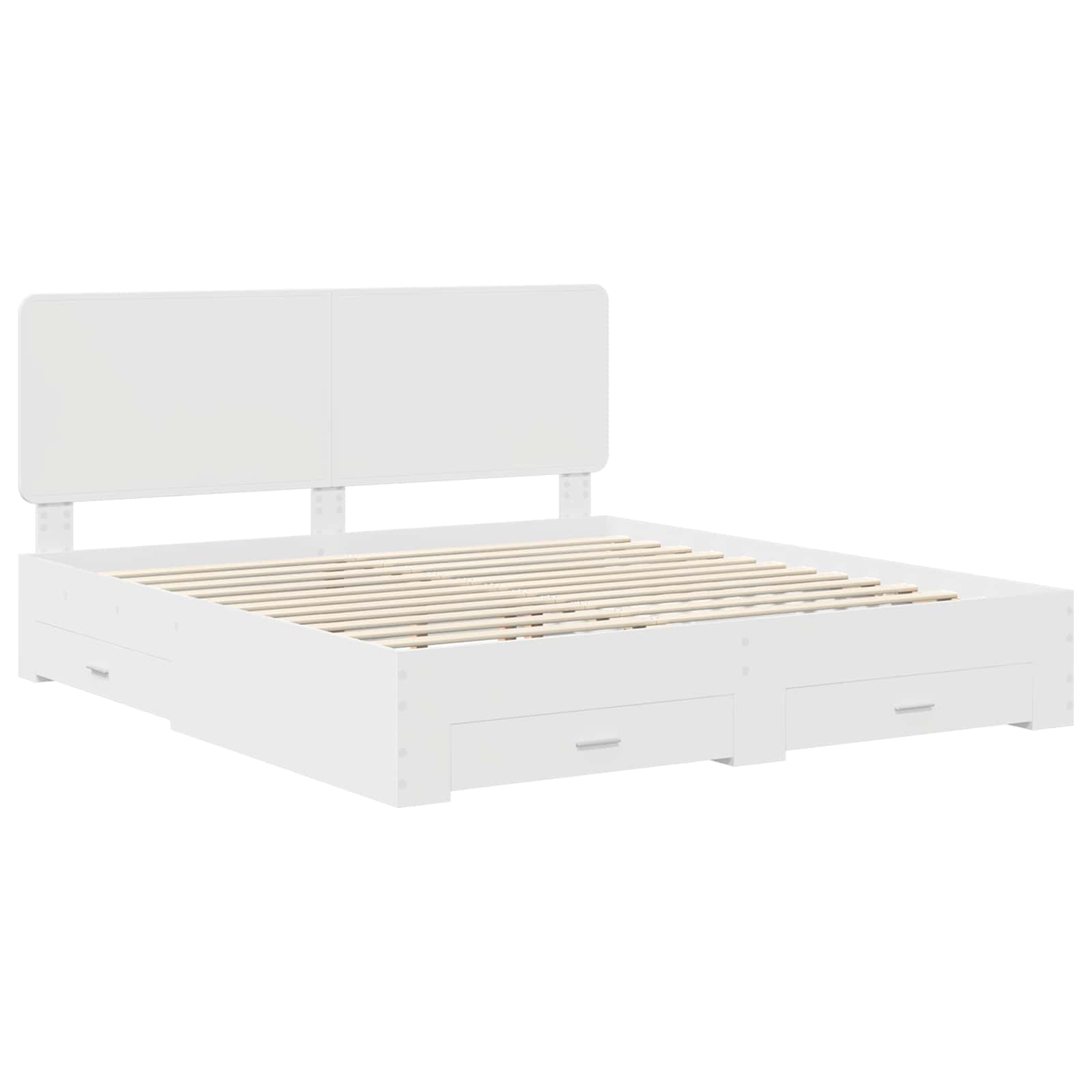 vidaXL Ramka łóżka Biały 180 x 200 cm Materiał drewnopochodny