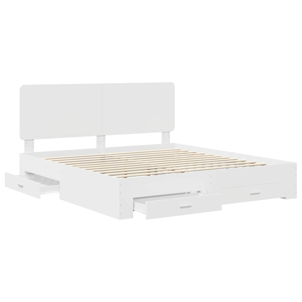 vidaXL Ramka łóżka Biały 180 x 200 cm Materiał drewnopochodny