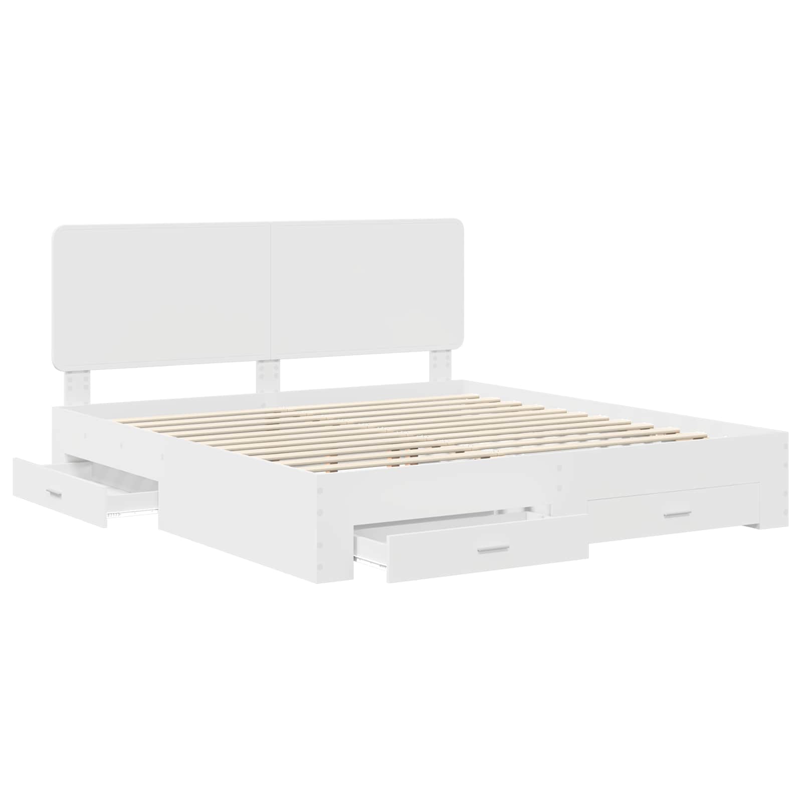 vidaXL Ramka łóżka Biały 180 x 200 cm Materiał drewnopochodny