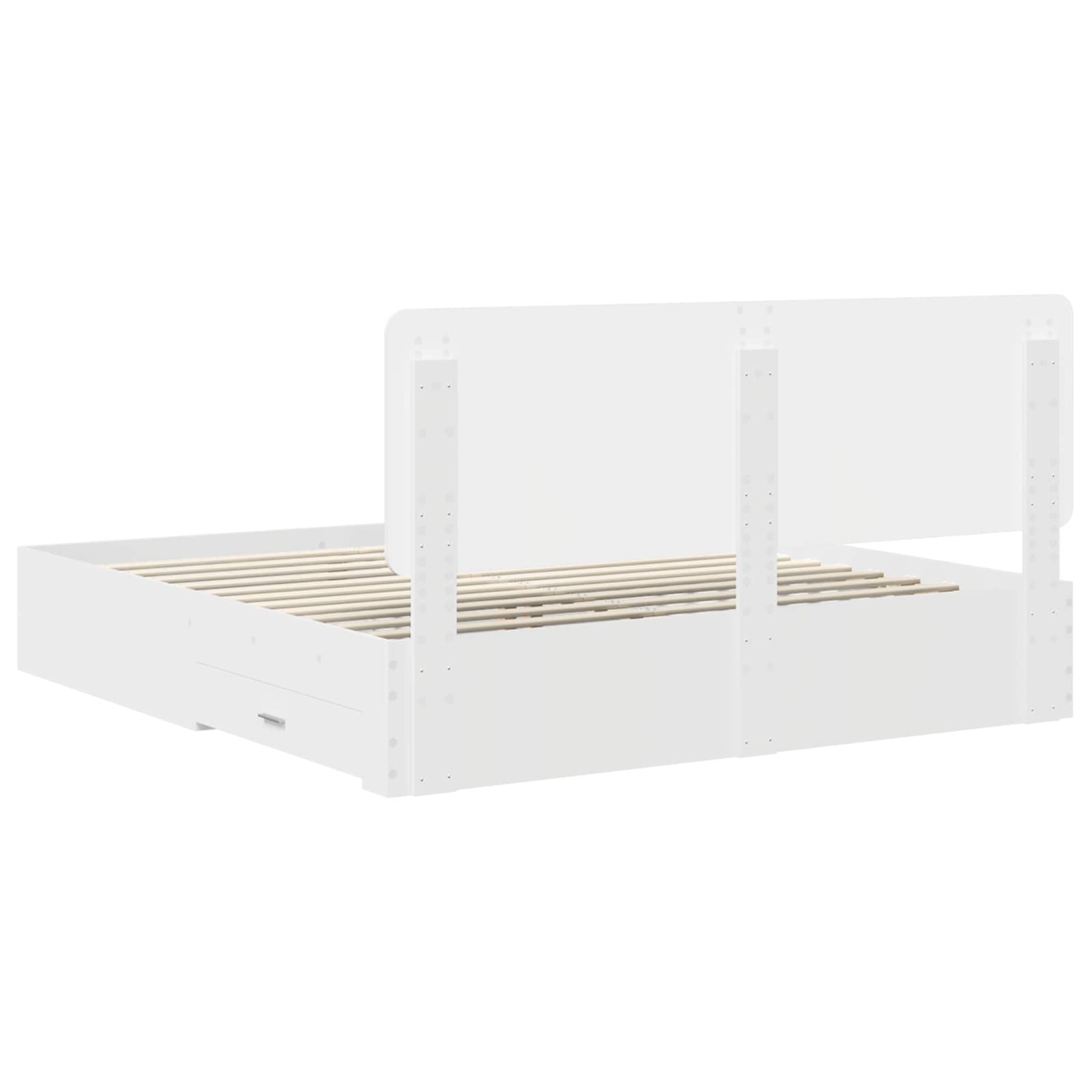 vidaXL Ramka łóżka Biały 180 x 200 cm Materiał drewnopochodny