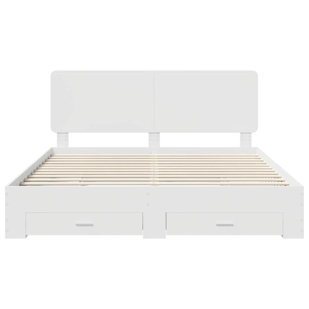 vidaXL Ramka łóżka Biały 180 x 200 cm Materiał drewnopochodny
