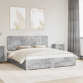 vidaXL Ramka łóżka Betonowy szary 180 x 200 cm Materiał drewnopochodny
