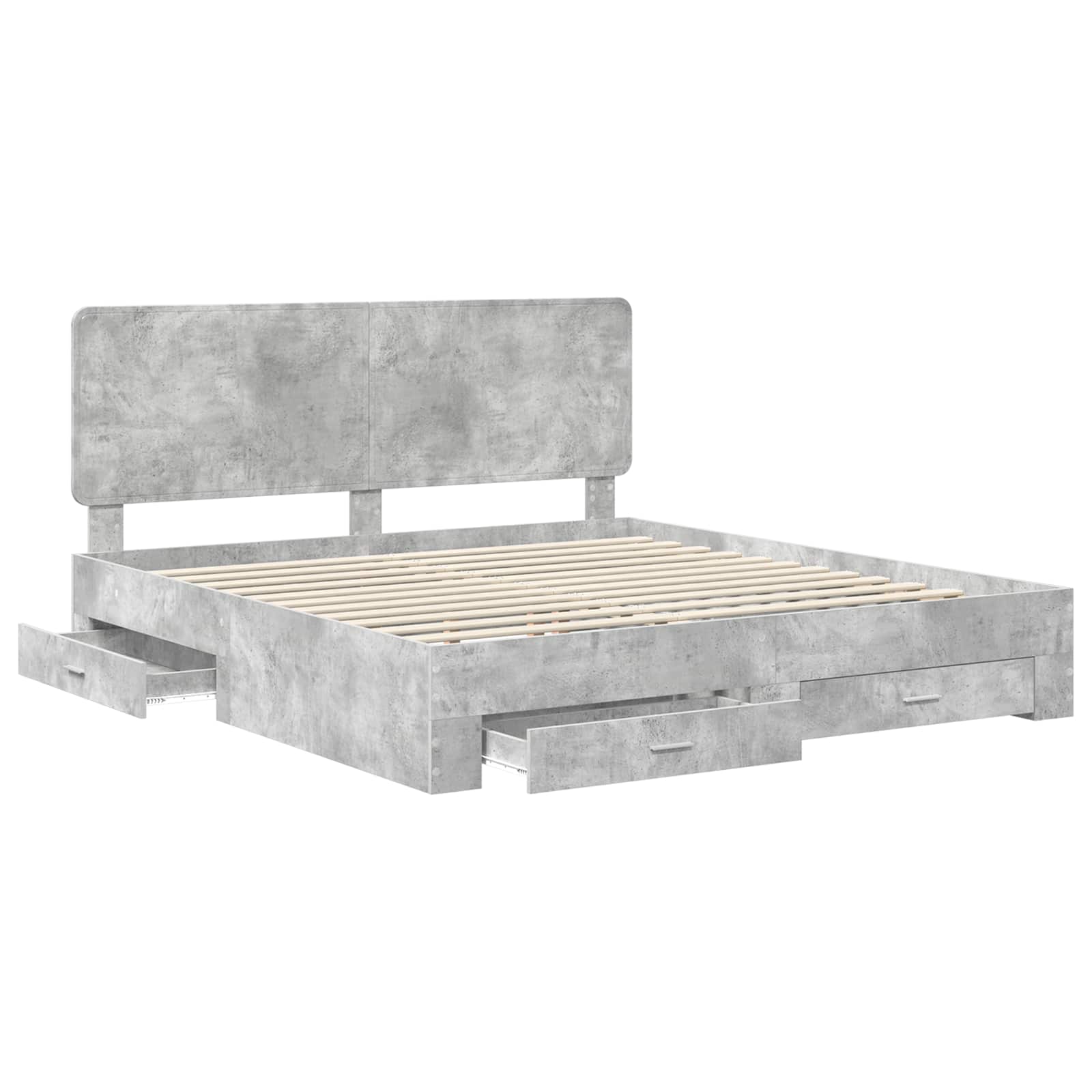 vidaXL Ramka łóżka Betonowy szary 180 x 200 cm Materiał drewnopochodny