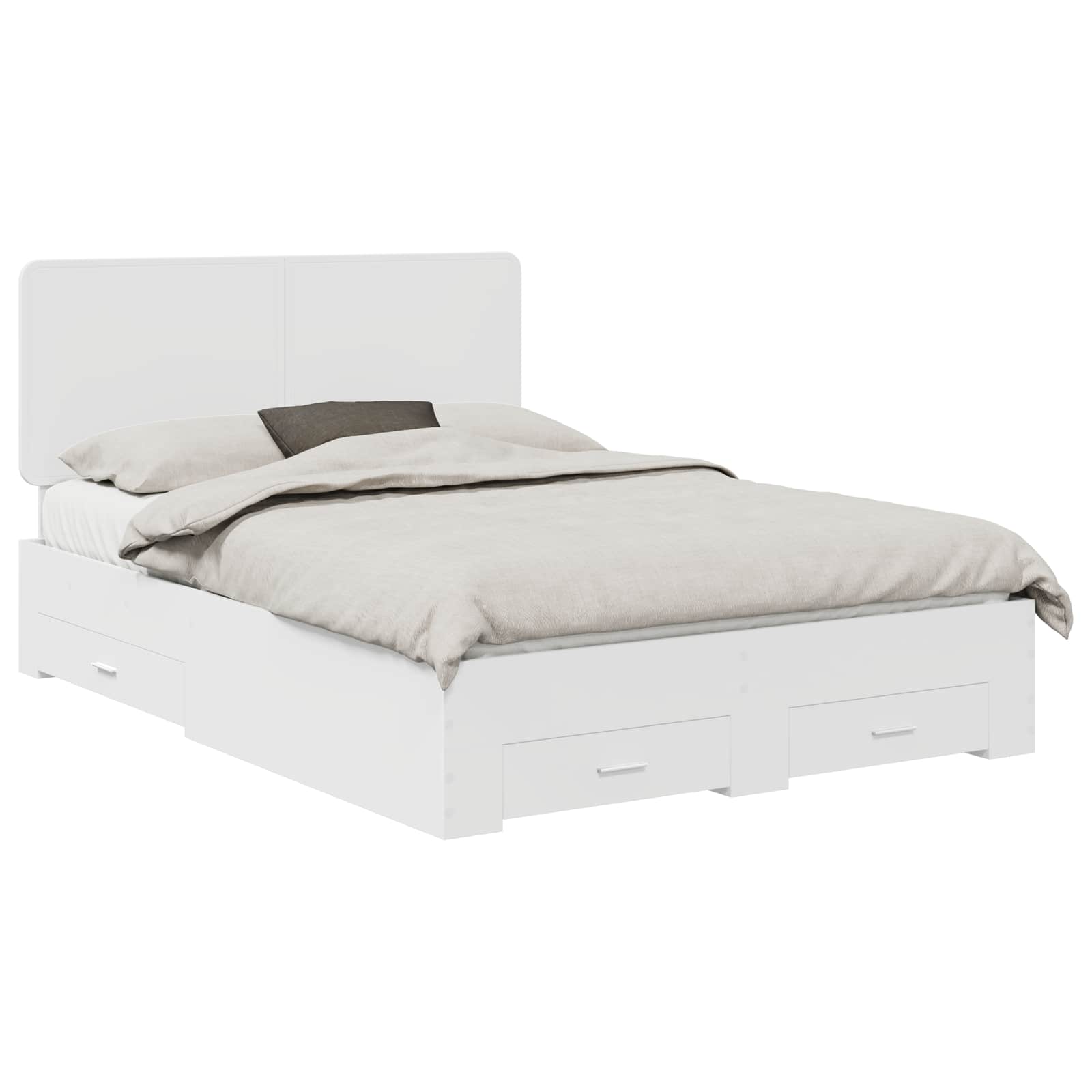 vidaXL Ramka łóżka Biały 160 x 200 cm Materiał drewnopochodny