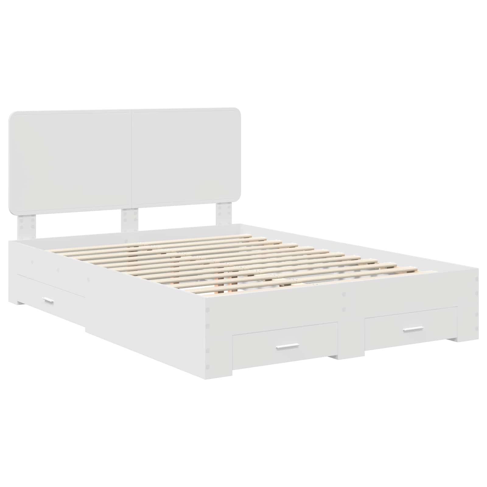 vidaXL Ramka łóżka Biały 160 x 200 cm Materiał drewnopochodny