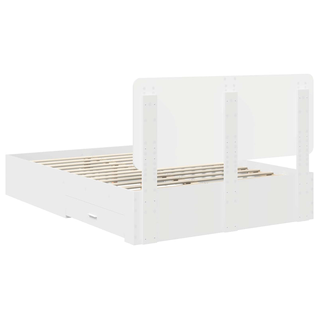 vidaXL Ramka łóżka Biały 160 x 200 cm Materiał drewnopochodny