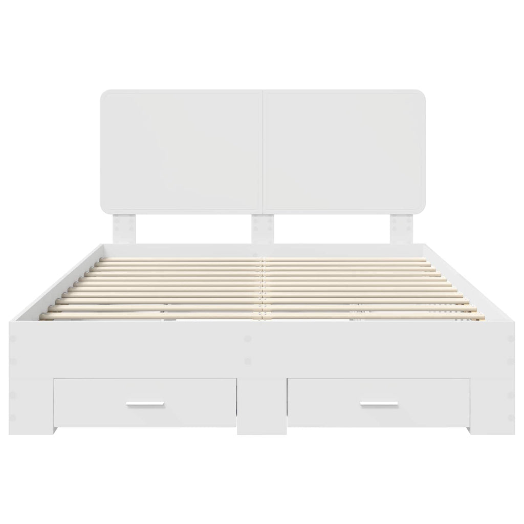 vidaXL Ramka łóżka Biały 160 x 200 cm Materiał drewnopochodny