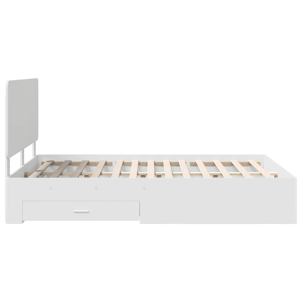 vidaXL Ramka łóżka Biały 160 x 200 cm Materiał drewnopochodny