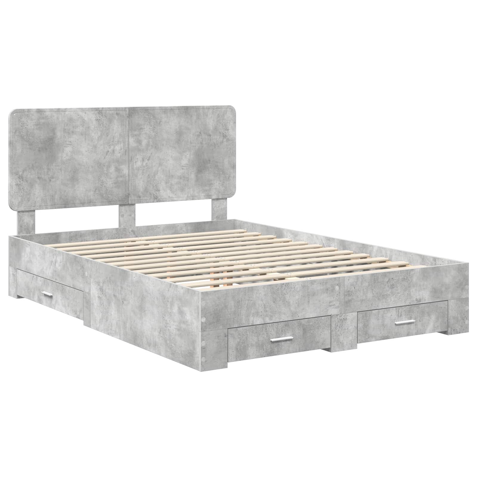 vidaXL Ramka łóżka Betonowy szary 160 x 200 cm Materiał drewnopochodny
