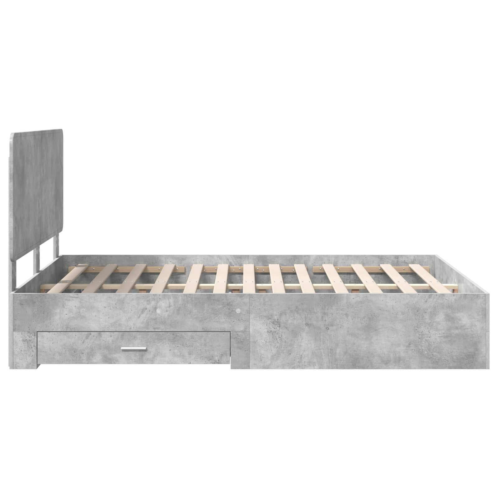 vidaXL Ramka łóżka Betonowy szary 150 x 200 cm Materiał drewnopochodny