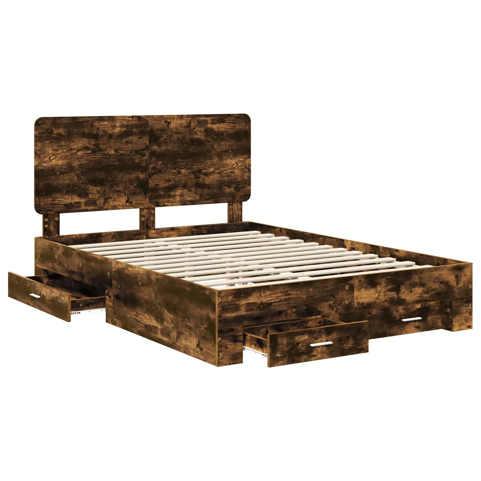 vidaXL Ramka łóżka Dąb wędzony 150 x 200 cm Materiał drewnopochodny
