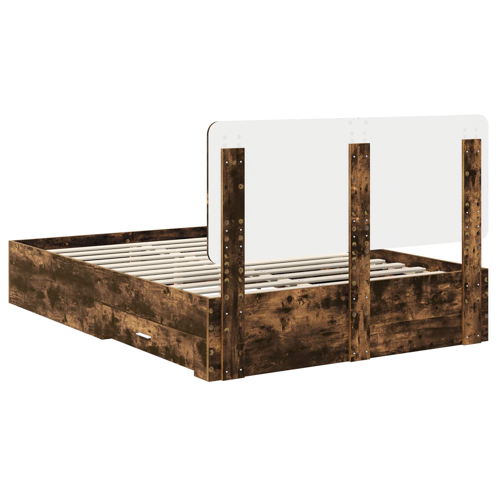vidaXL Ramka łóżka Dąb wędzony 150 x 200 cm Materiał drewnopochodny