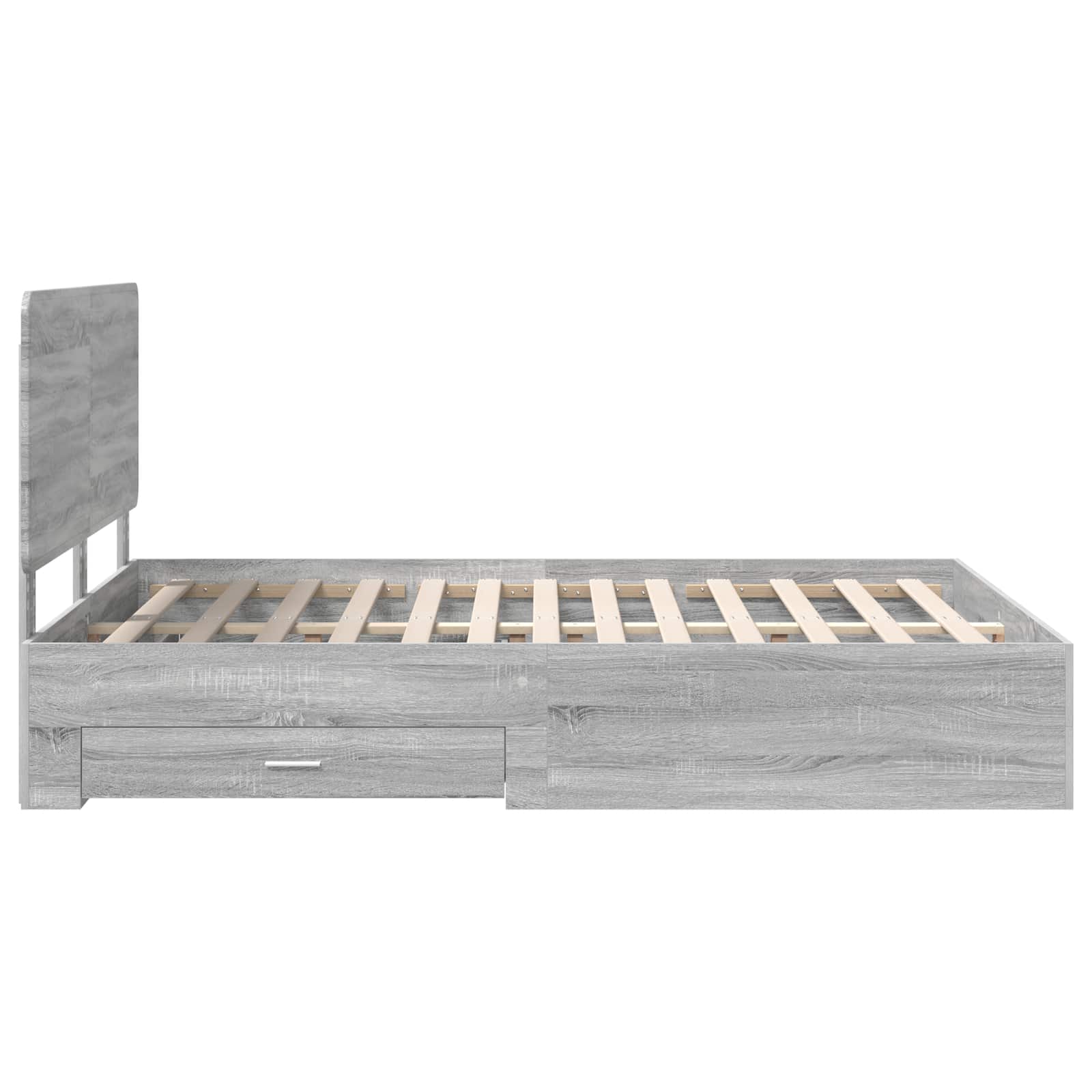vidaXL Ramka łóżka Szary Sonoma 150 x 200 cm Materiał drewnopochodny
