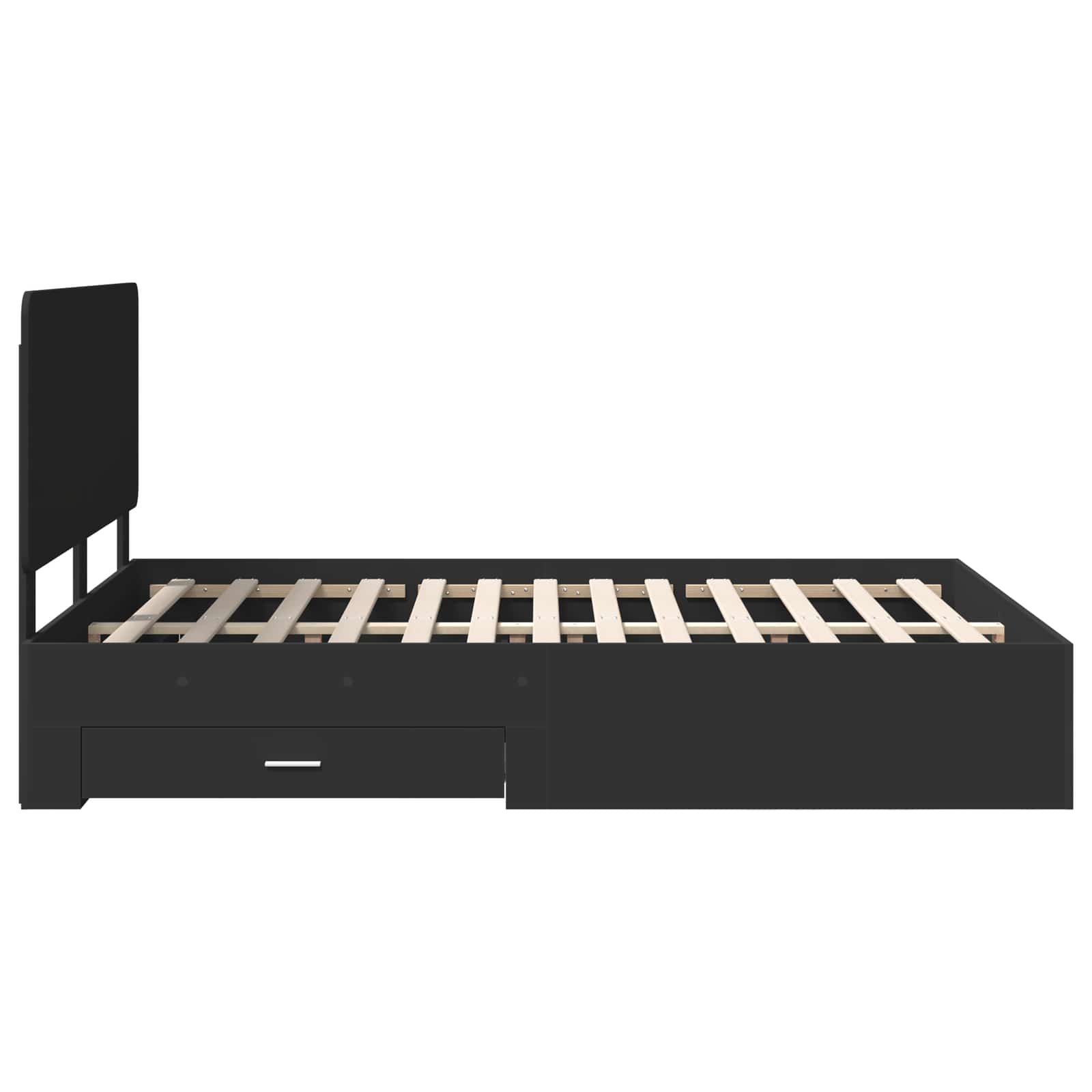 vidaXL Ramka łóżka Czarny 140 x 190 cm Materiał drewnopochodny