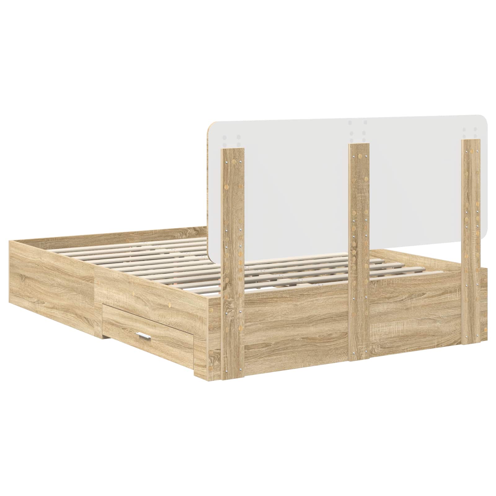 vidaXL Ramka łóżka Dąb Sonoma 140 x 190 cm Materiał drewnopochodny
