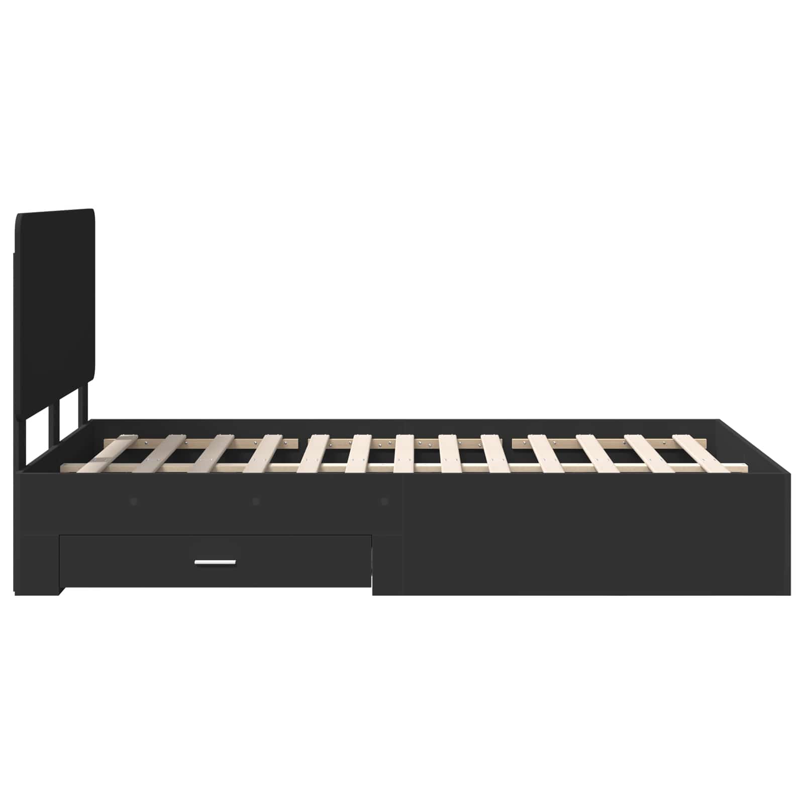 vidaXL Ramka łóżka Czarny 135 x 190 cm Materiał drewnopochodny