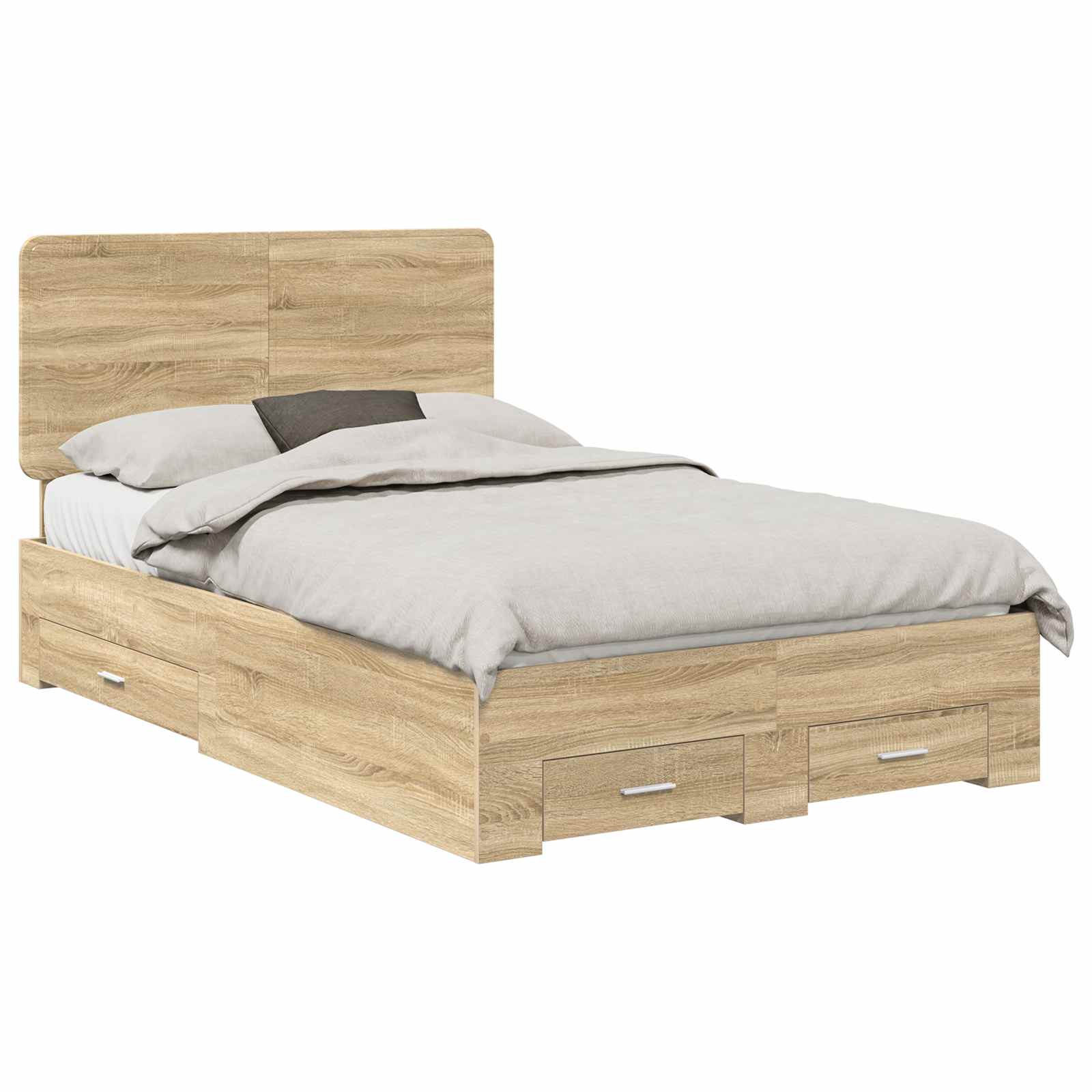 vidaXL Ramka łóżka Dąb Sonoma 120 x 200 cm Materiał drewnopochodny