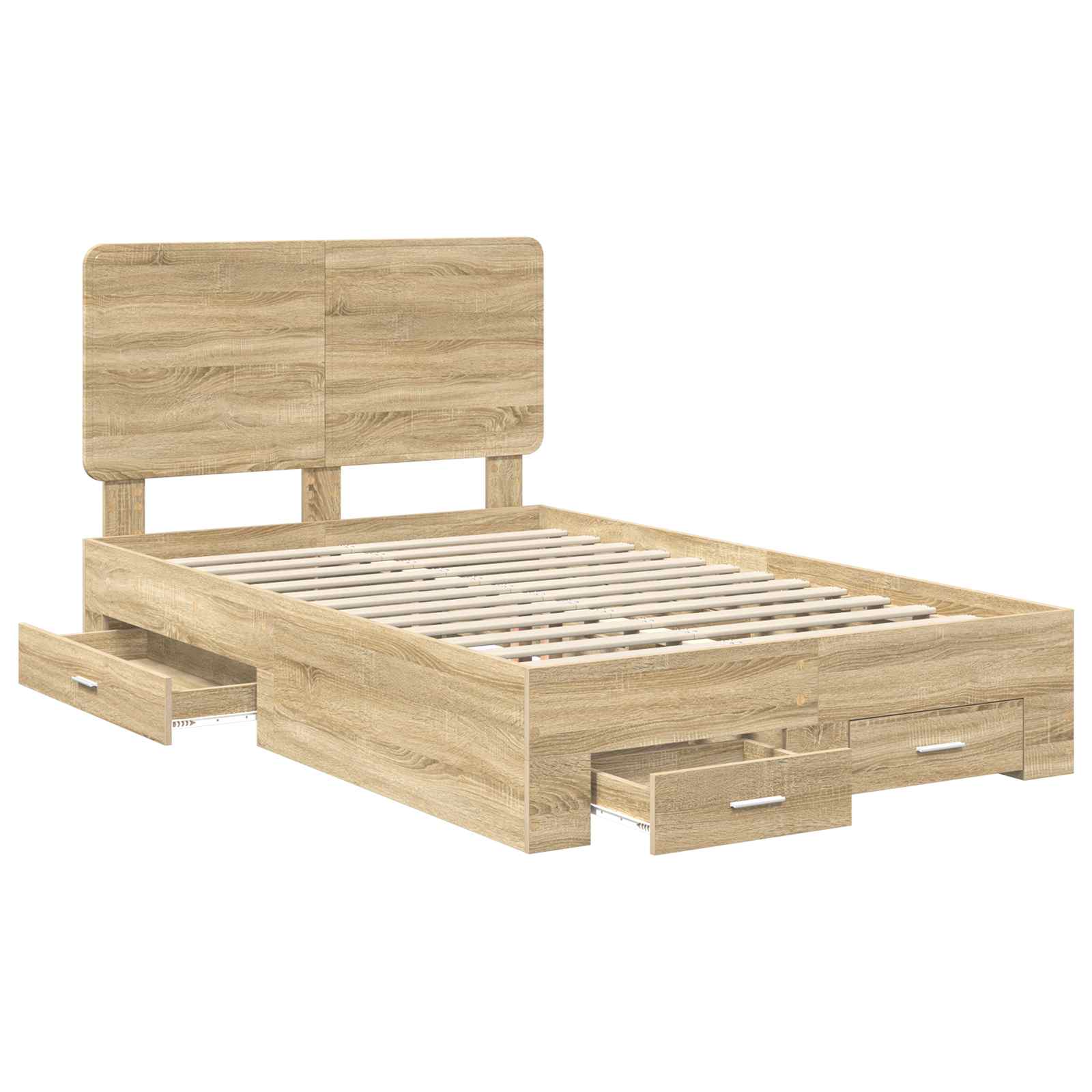 vidaXL Ramka łóżka Dąb Sonoma 120 x 200 cm Materiał drewnopochodny