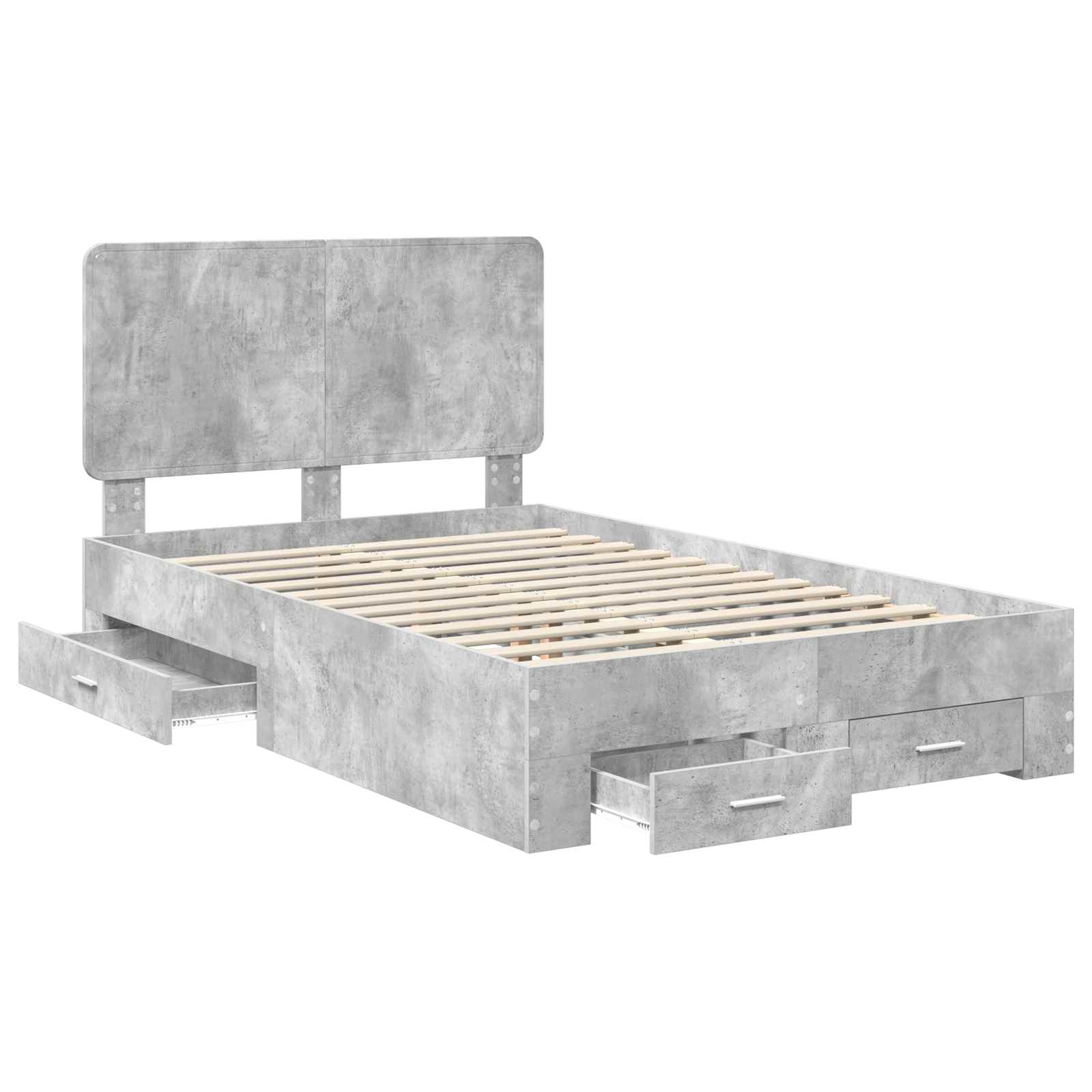 vidaXL Ramka łóżka Betonowy szary 120 x 200 cm Materiał drewnopochodny