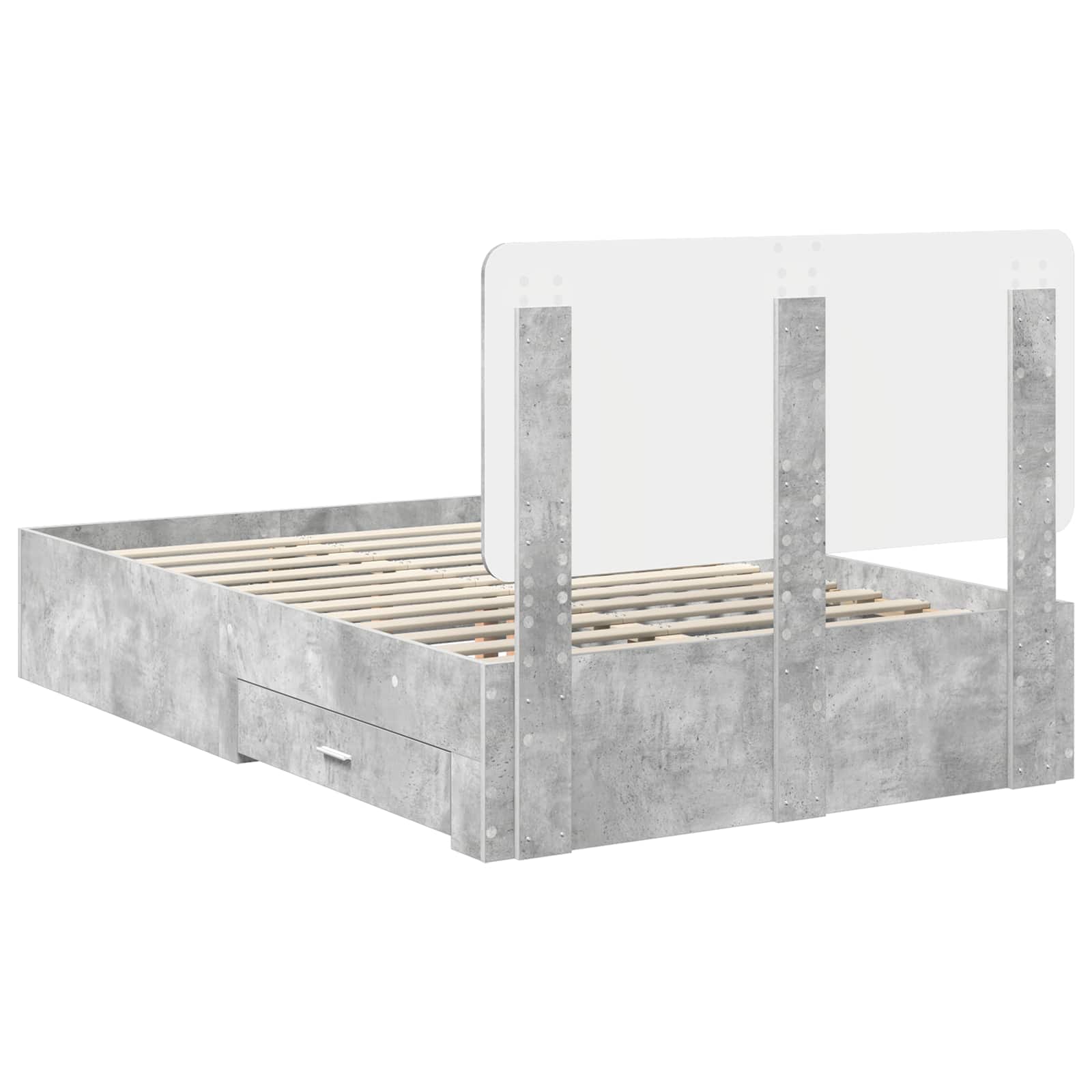 vidaXL Ramka łóżka Betonowy szary 120 x 190 cm Materiał drewnopochodny