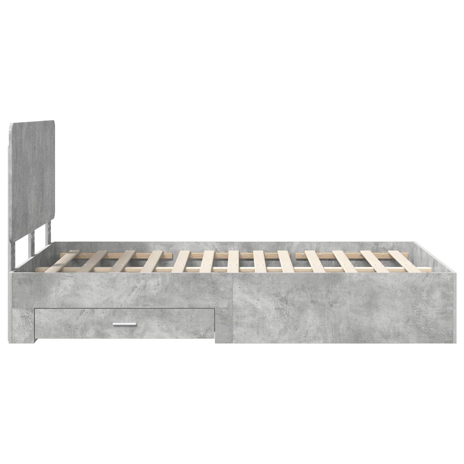vidaXL Ramka łóżka Betonowy szary 120 x 190 cm Materiał drewnopochodny