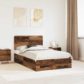 vidaXL Ramka łóżka Stare drewno 120 x 190 cm Materiał drewnopochodny