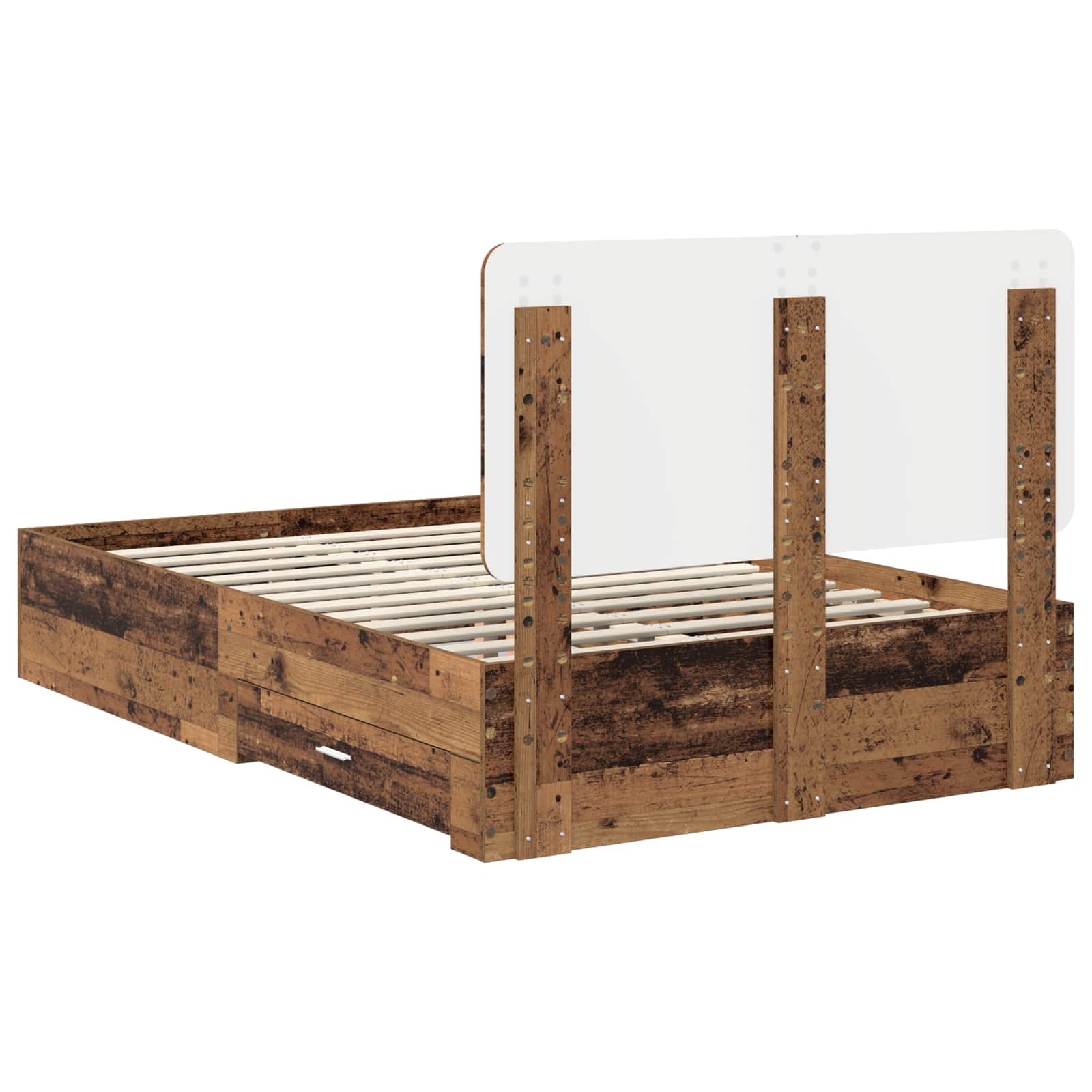 vidaXL Ramka łóżka Stare drewno 120 x 190 cm Materiał drewnopochodny