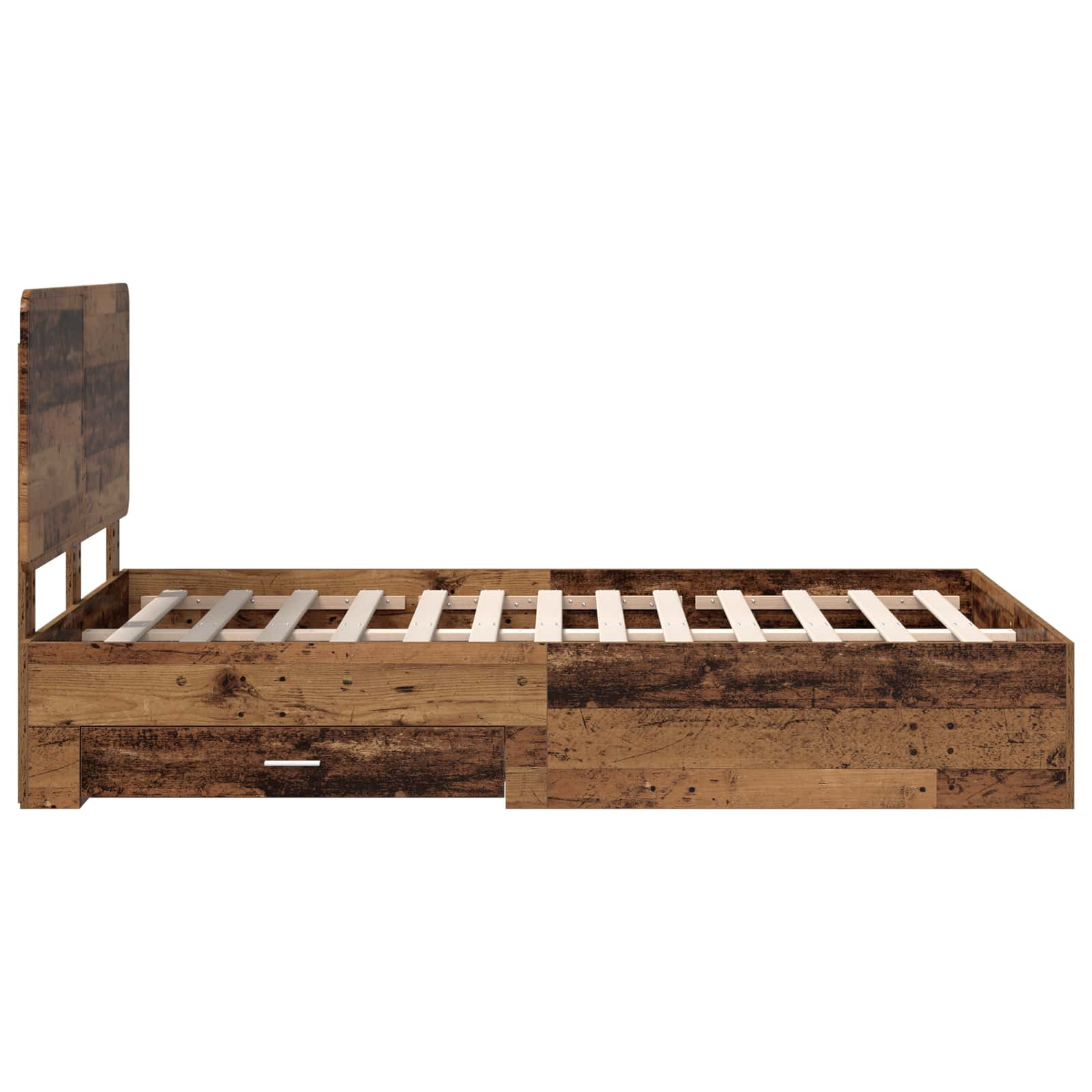 vidaXL Ramka łóżka Stare drewno 120 x 190 cm Materiał drewnopochodny