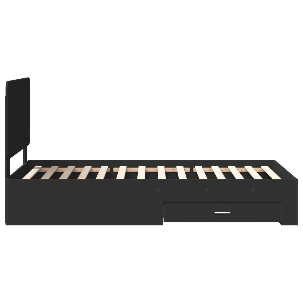 vidaXL Ramka łóżka Czarny 100 x 200 cm Materiał drewnopochodny