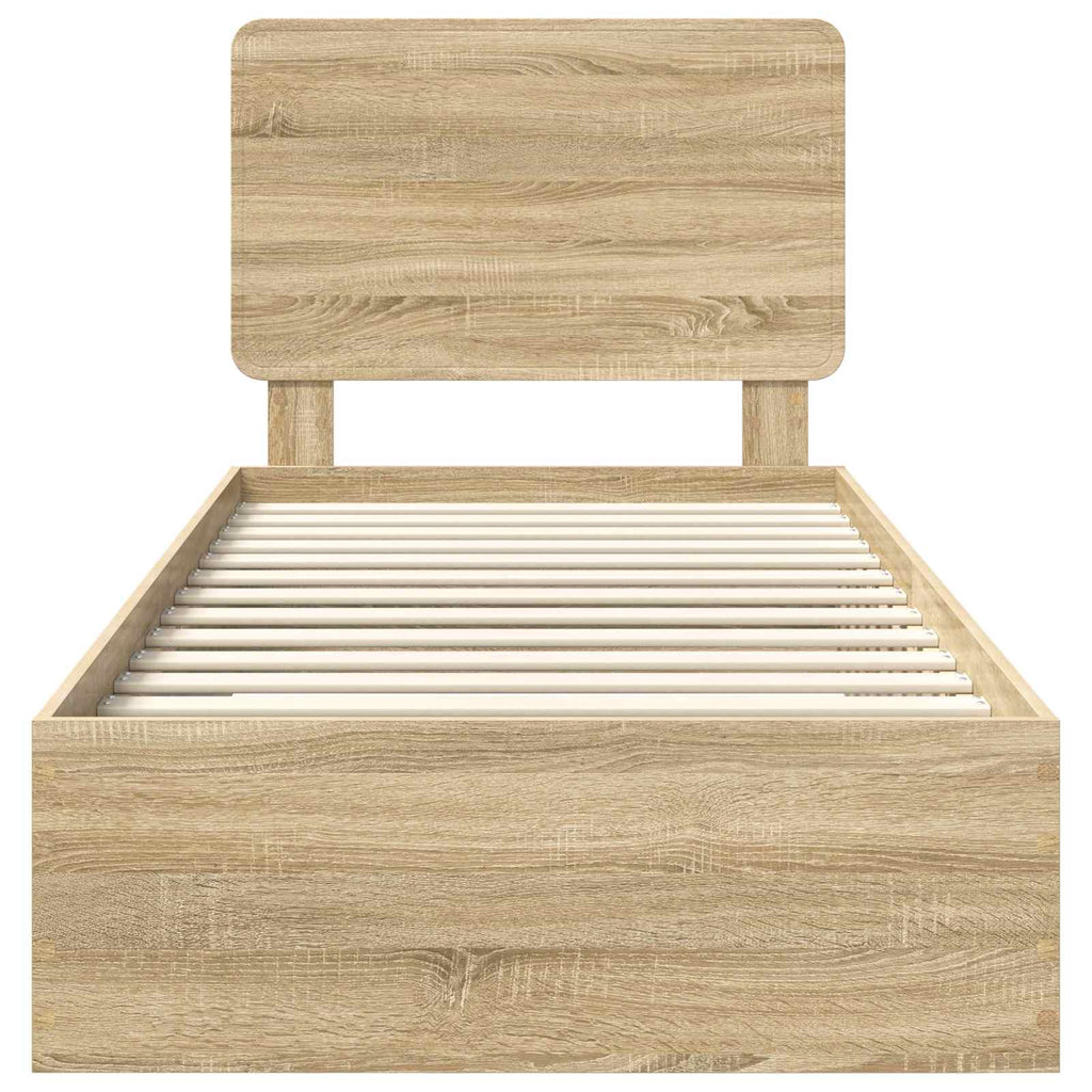 vidaXL Ramka łóżka Dąb Sonoma 100 x 200 cm Materiał drewnopochodny