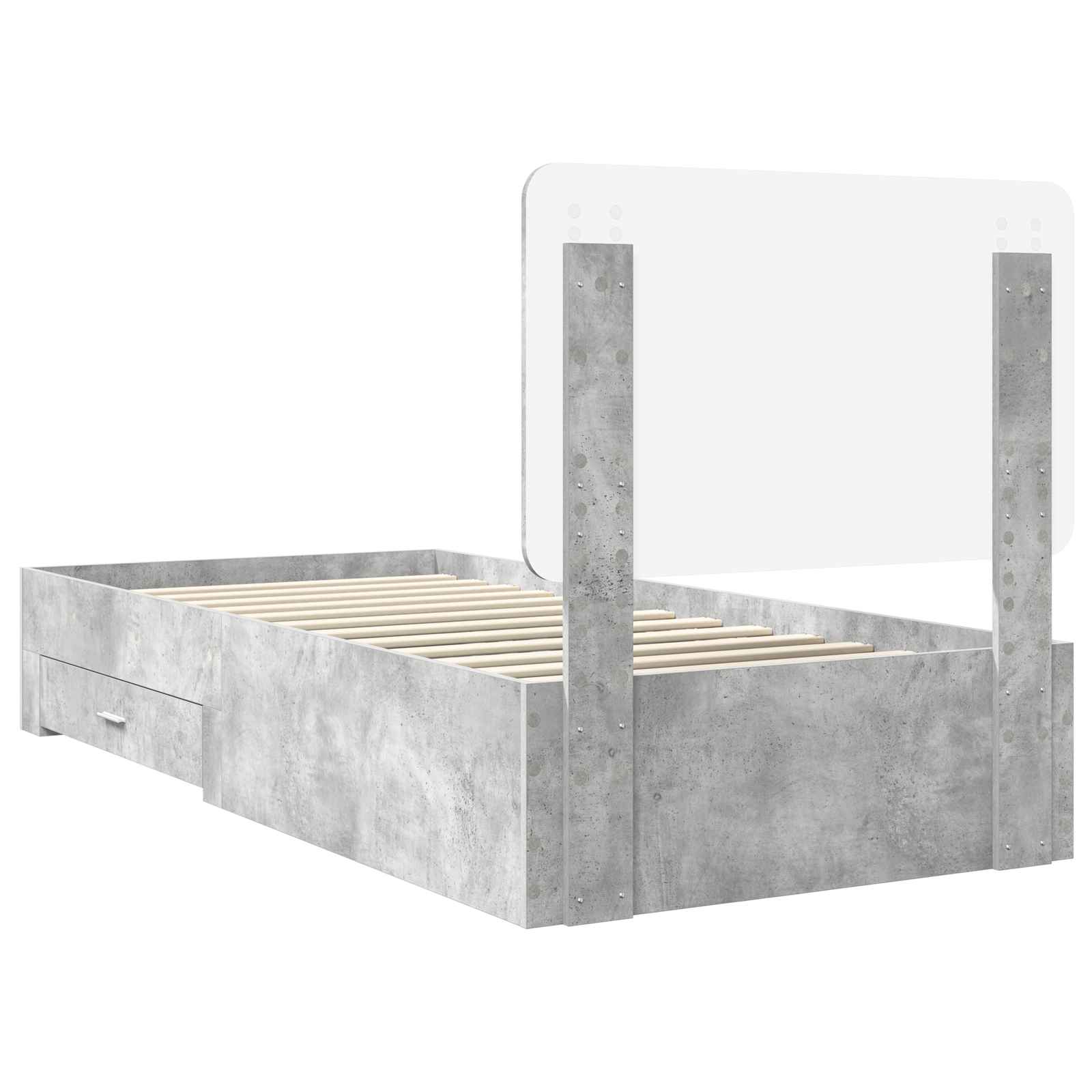 vidaXL Ramka łóżka Betonowy szary 100 x 200 cm Materiał drewnopochodny