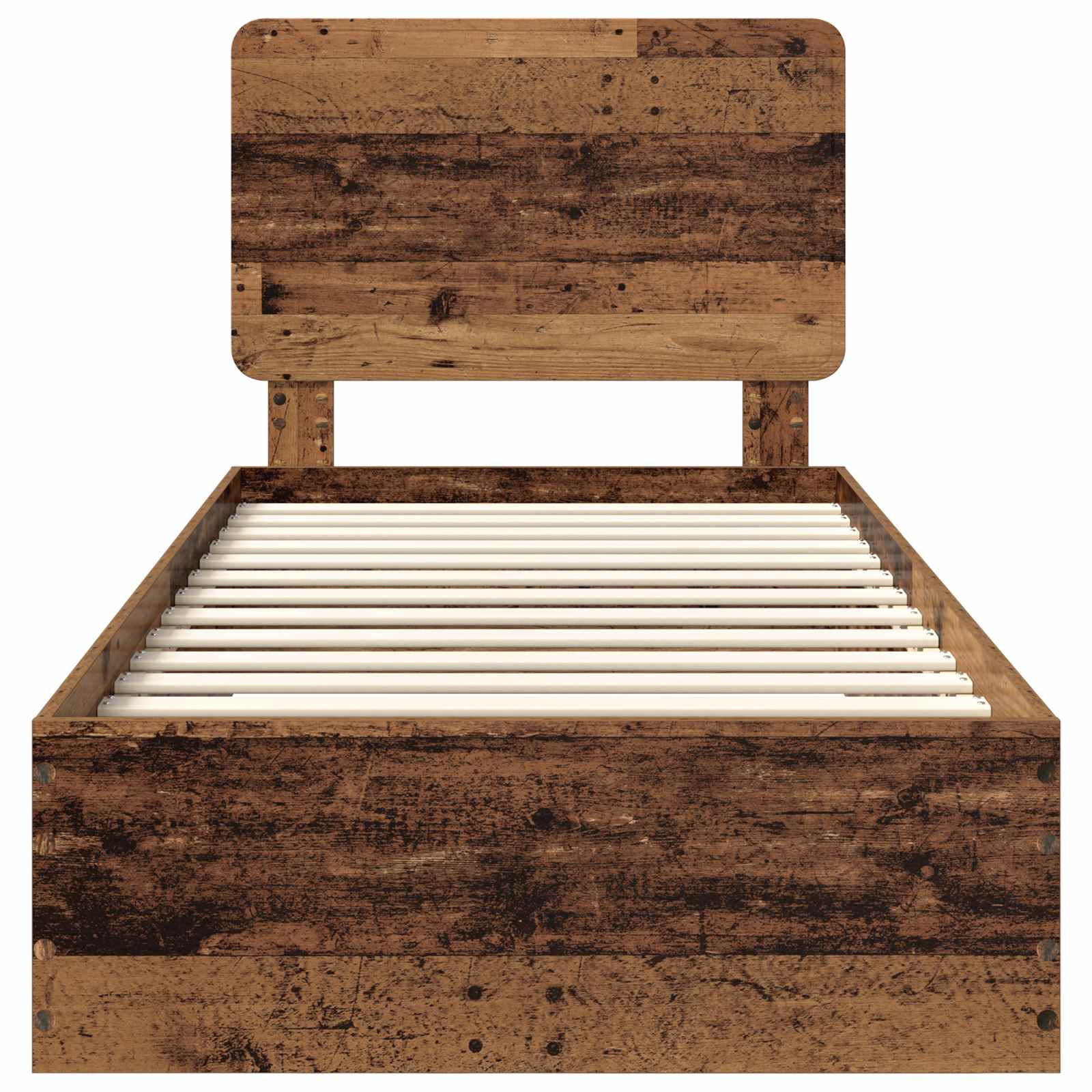 vidaXL Ramka łóżka Stare drewno 100 x 200 cm Materiał drewnopochodny