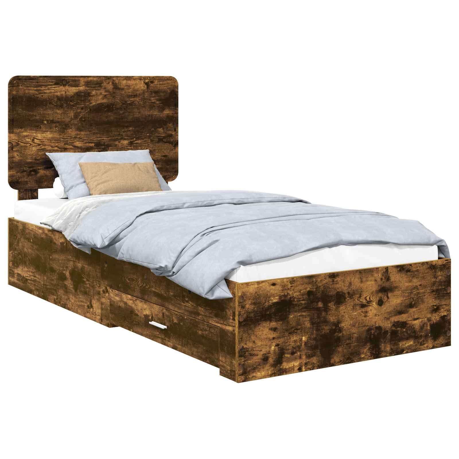 vidaXL Ramka łóżka Dąb wędzony 90 x 200 cm Materiał drewnopochodny
