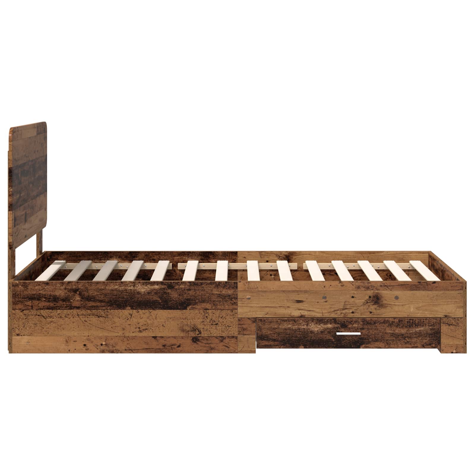 vidaXL Ramka łóżka Stare drewno 90 x 200 cm Materiał drewnopochodny