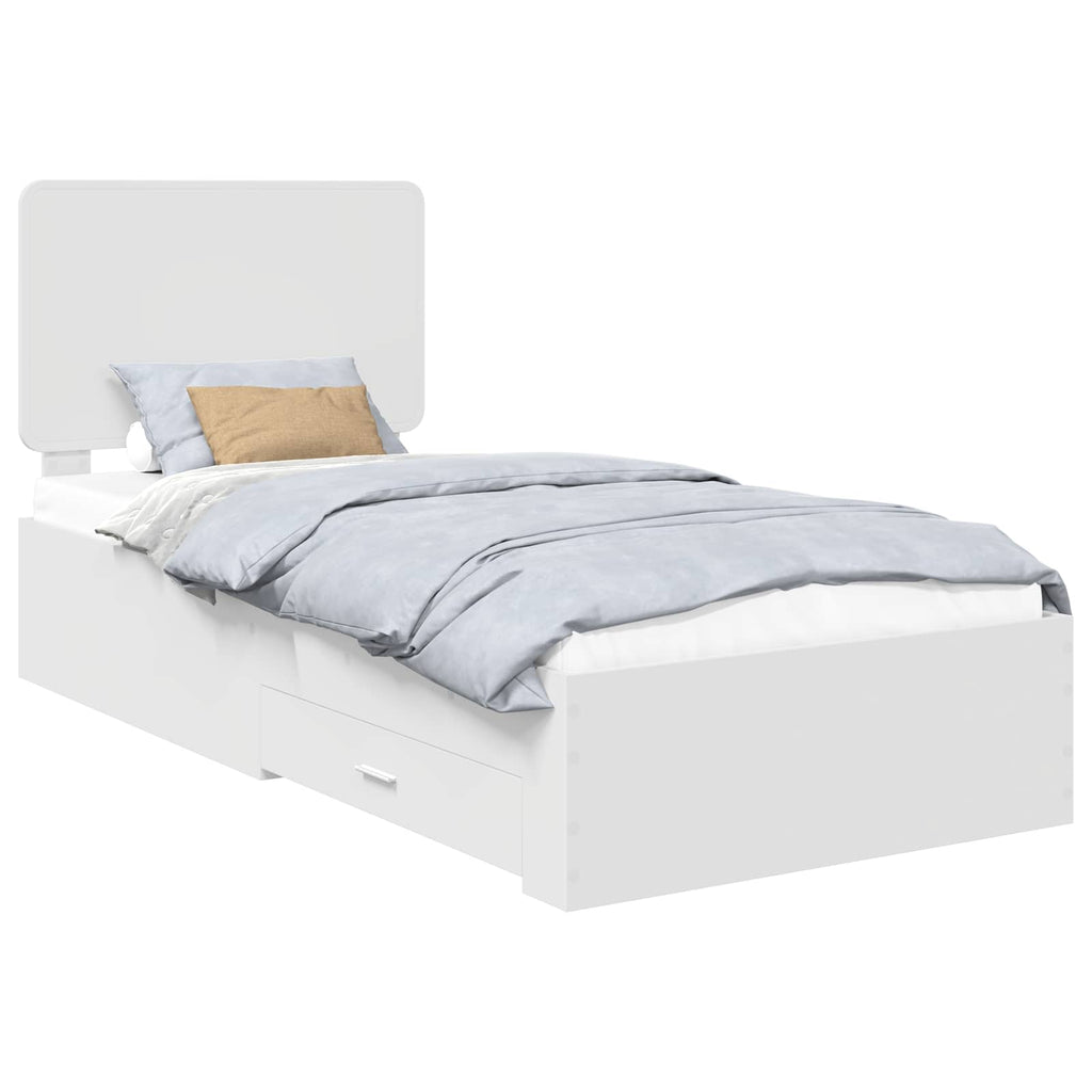 vidaXL Ramka łóżka Biały 90 x 190 cm Materiał drewnopochodny