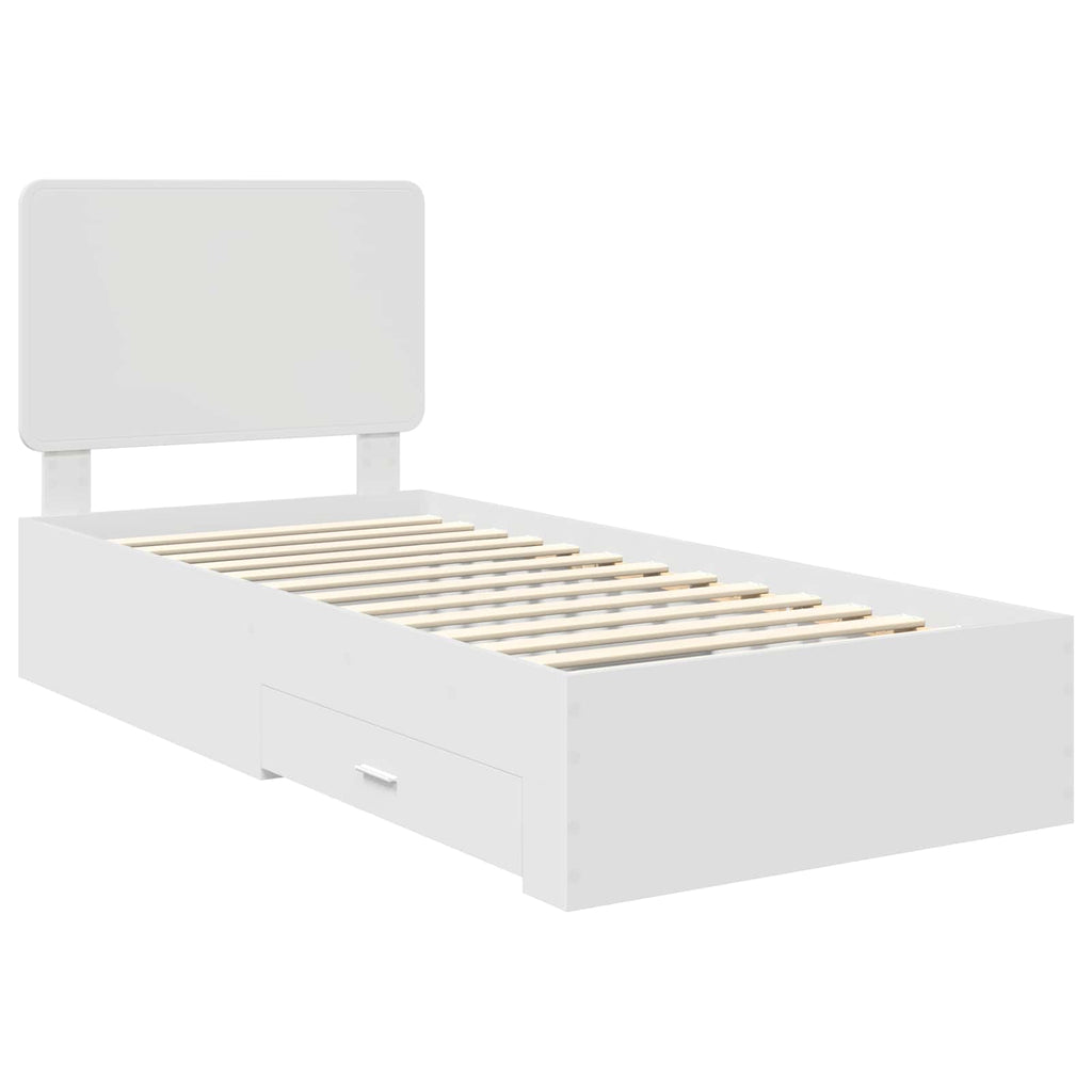 vidaXL Ramka łóżka Biały 90 x 190 cm Materiał drewnopochodny