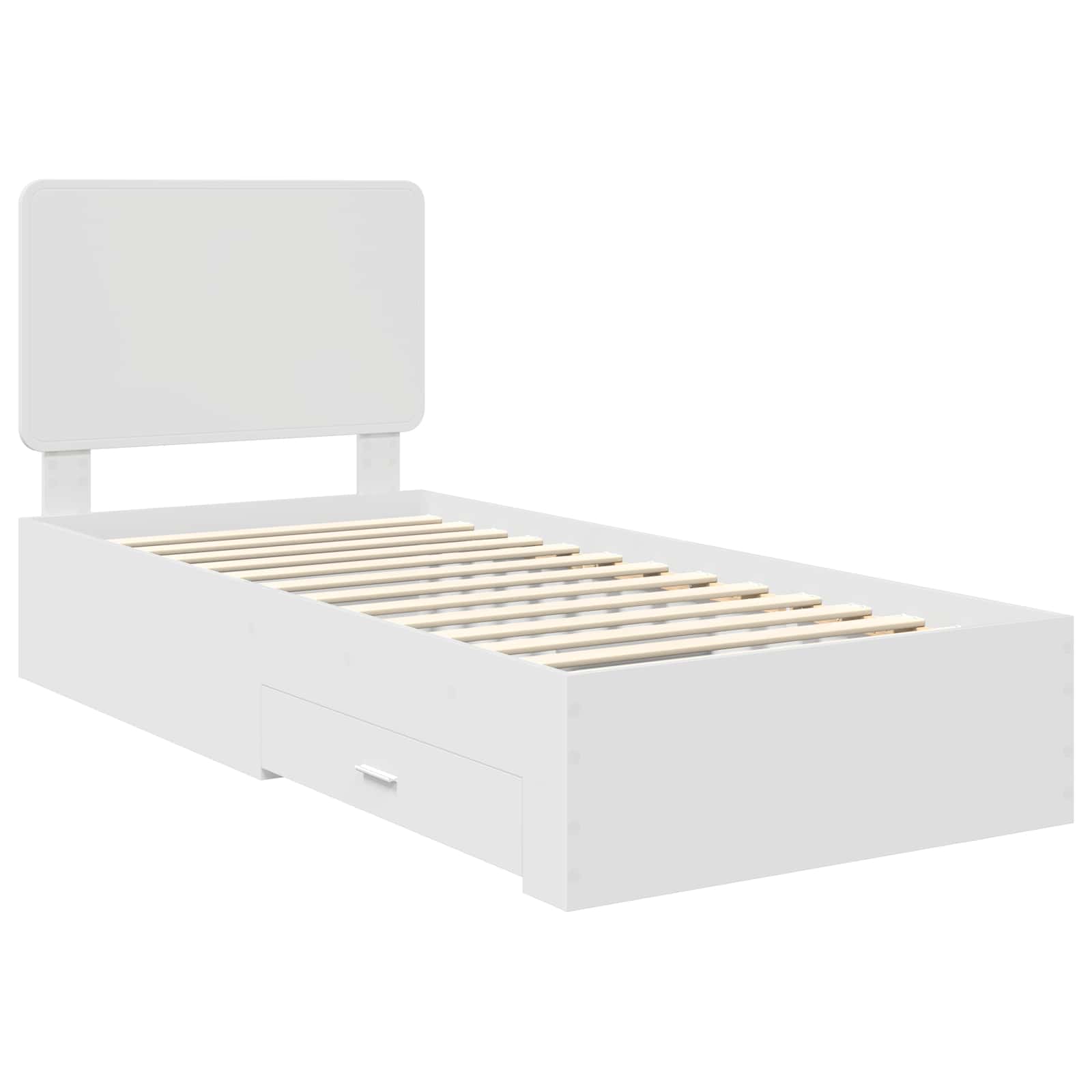vidaXL Ramka łóżka Biały 90 x 190 cm Materiał drewnopochodny
