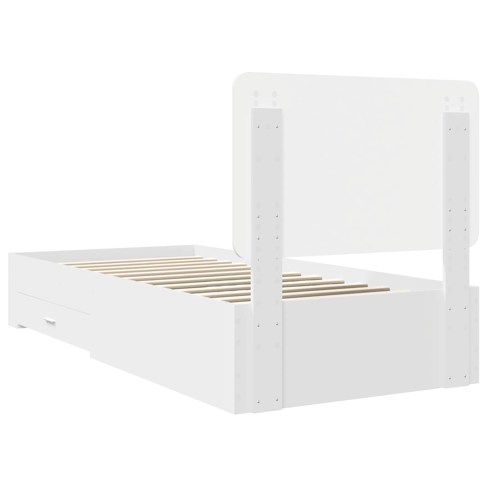 vidaXL Ramka łóżka Biały 90 x 190 cm Materiał drewnopochodny