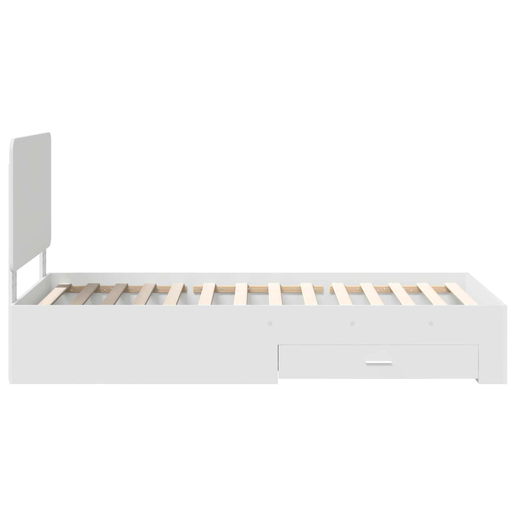 vidaXL Ramka łóżka Biały 90 x 190 cm Materiał drewnopochodny