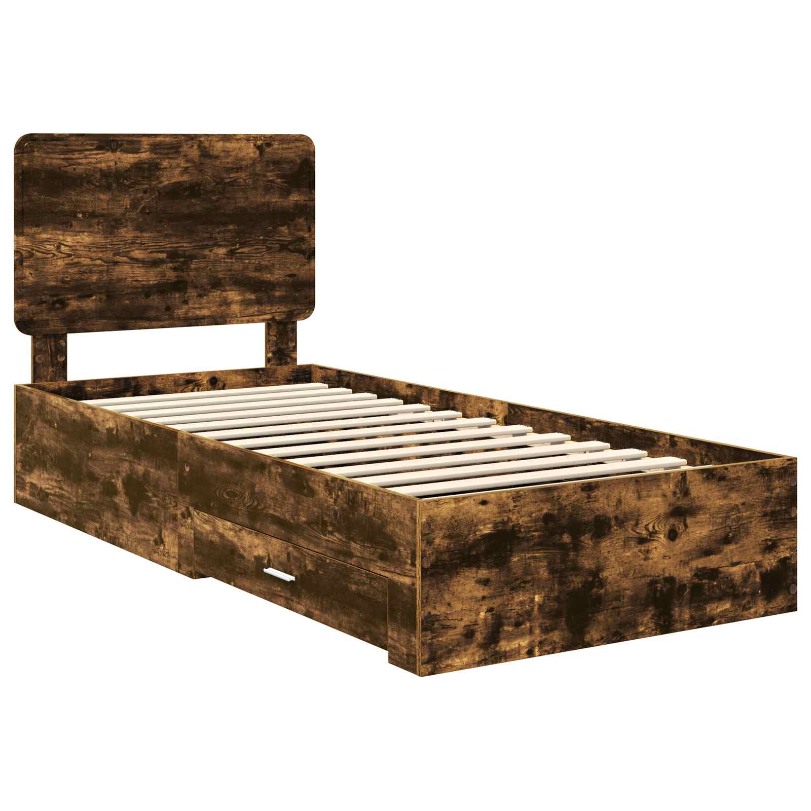 vidaXL Ramka łóżka Dąb wędzony 90 x 190 cm Materiał drewnopochodny