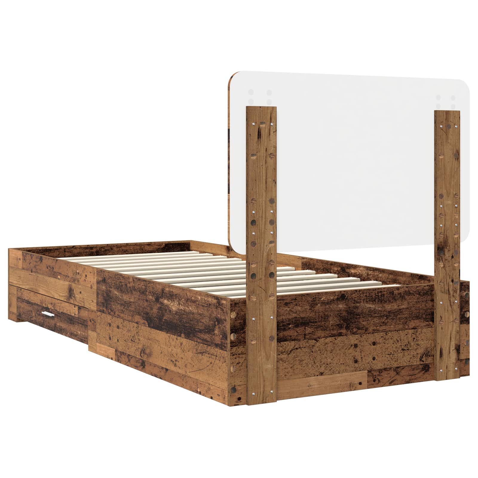 vidaXL Ramka łóżka Stare drewno 90 x 190 cm Materiał drewnopochodny