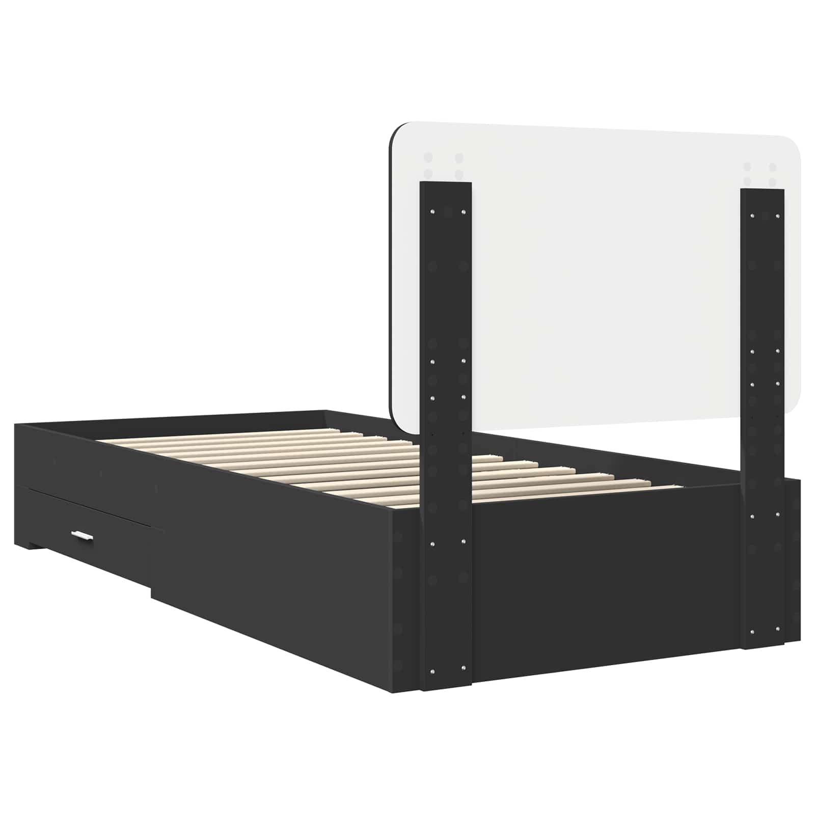 vidaXL Ramka łóżka Czarny 75 x 190 cm Materiał drewnopochodny