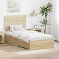 vidaXL Ramka łóżka Dąb Sonoma 75 x 190 cm Materiał drewnopochodny