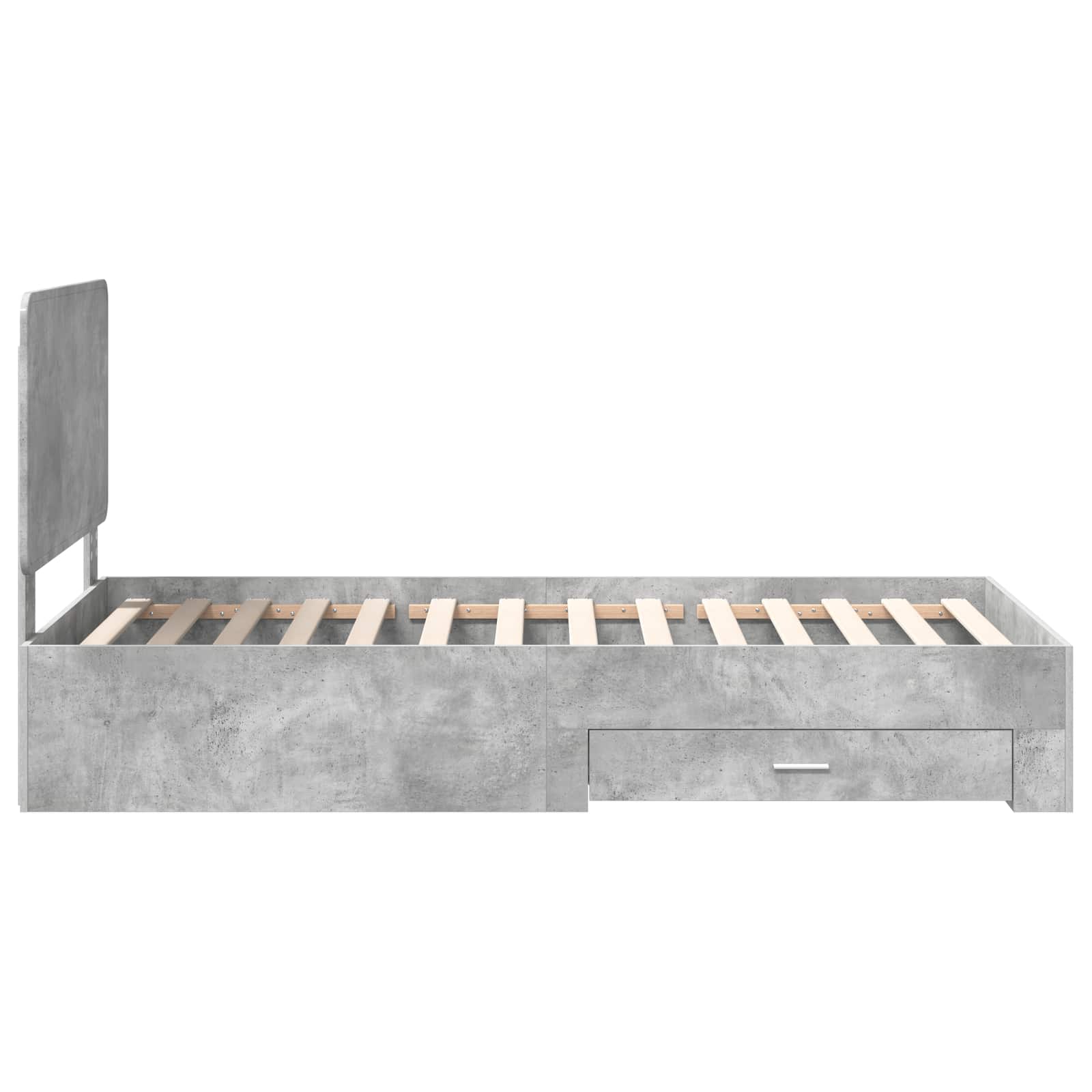 vidaXL Ramka łóżka Betonowy szary 70 x 190 cm Materiał drewnopochodny