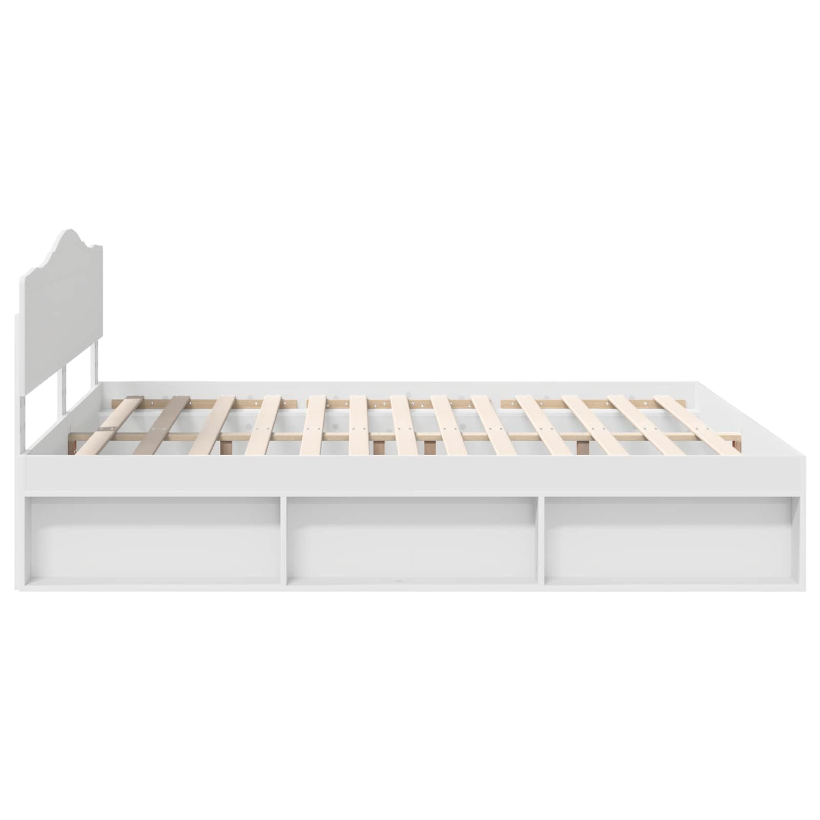 vidaXL Ramka łóżka Z zagłówkiem Biały 200 x 200 cm Lite drewno sosnowe