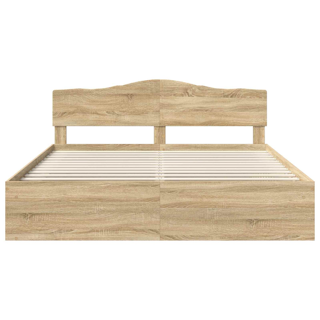 vidaXL Ramka łóżka Sonoma 200 x 200 cm Lite drewno sosnowe
