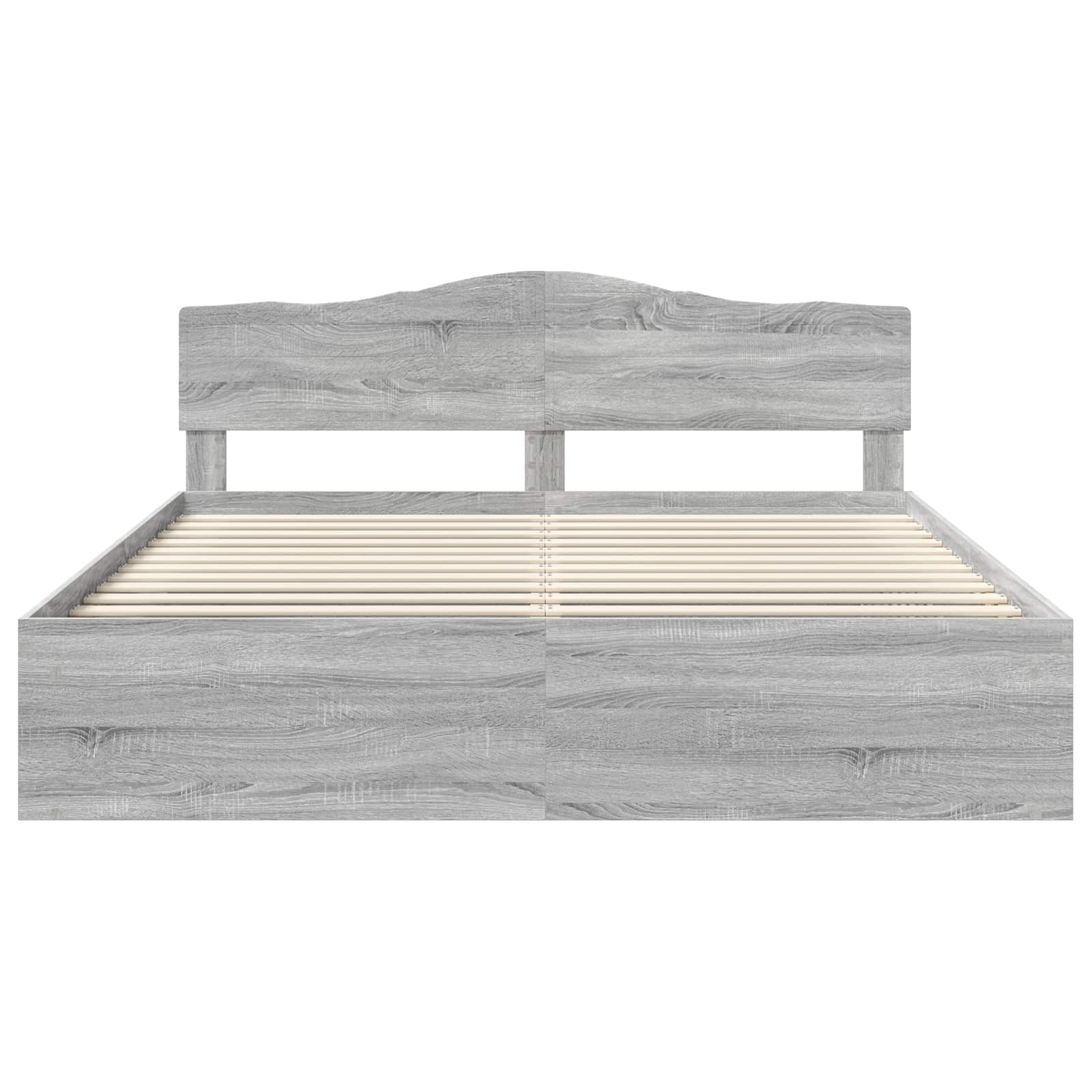vidaXL Ramka łóżka Szary Sonoma 200 x 200 cm Lite drewno sosnowe